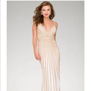Jovani Gold Lined Prom Dress